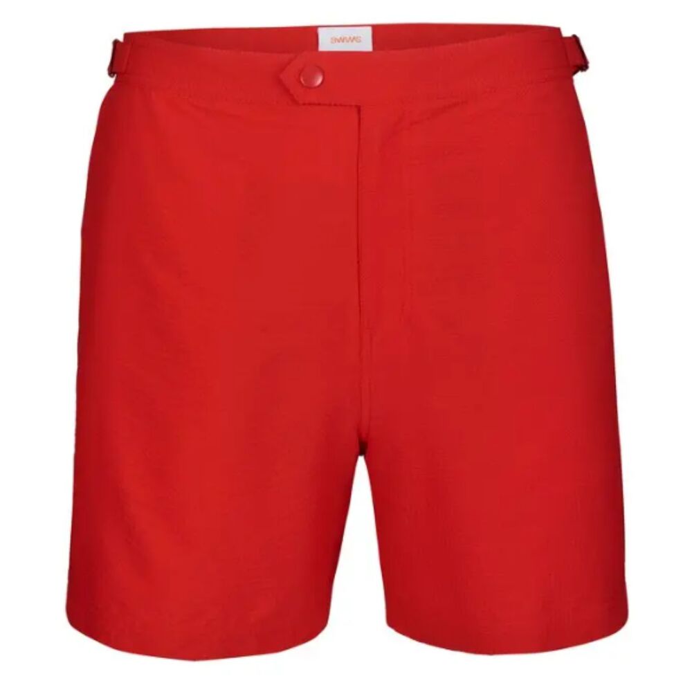 Swims Paloma Seersucker Swim Trunks Red 36